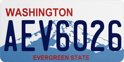 WA license plate AEV6026
