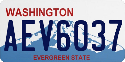 WA license plate AEV6037