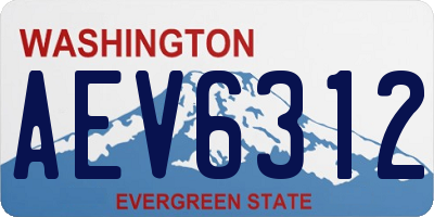 WA license plate AEV6312