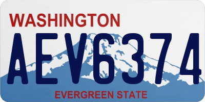 WA license plate AEV6374
