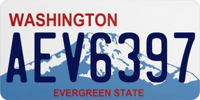 WA license plate AEV6397