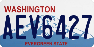 WA license plate AEV6427