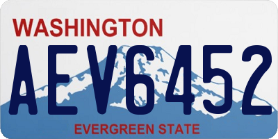 WA license plate AEV6452