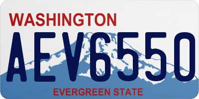 WA license plate AEV6550