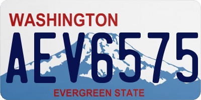 WA license plate AEV6575