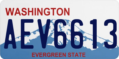 WA license plate AEV6613