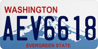 WA license plate AEV6618