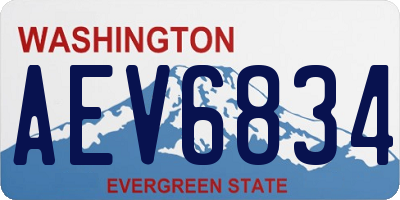 WA license plate AEV6834
