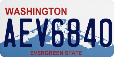WA license plate AEV6840