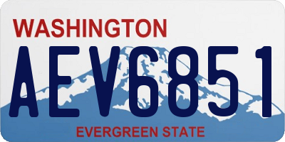 WA license plate AEV6851