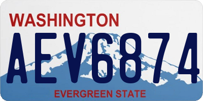 WA license plate AEV6874