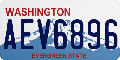 WA license plate AEV6896