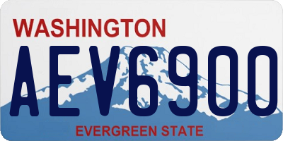 WA license plate AEV6900