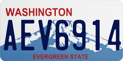 WA license plate AEV6914