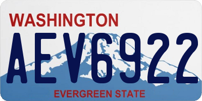 WA license plate AEV6922