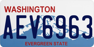 WA license plate AEV6963