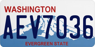 WA license plate AEV7036