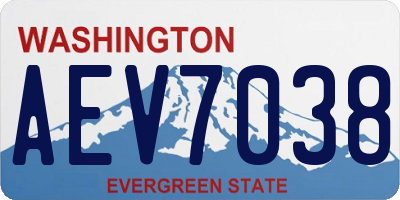 WA license plate AEV7038