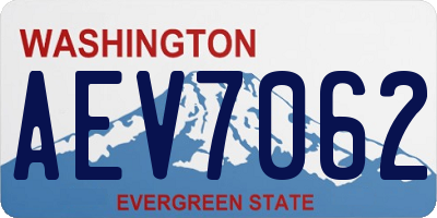 WA license plate AEV7062