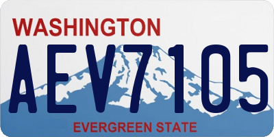 WA license plate AEV7105