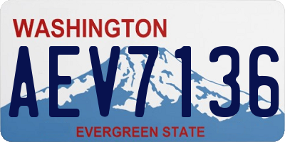 WA license plate AEV7136