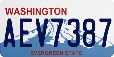 WA license plate AEV7387