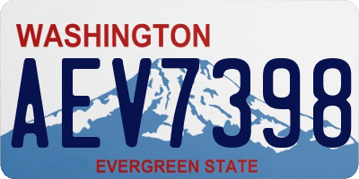 WA license plate AEV7398
