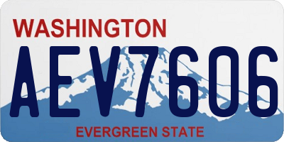 WA license plate AEV7606