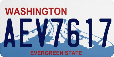 WA license plate AEV7617