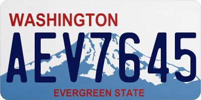 WA license plate AEV7645