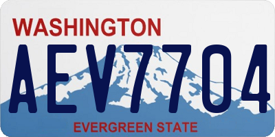 WA license plate AEV7704
