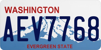 WA license plate AEV7768