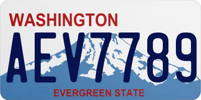 WA license plate AEV7789