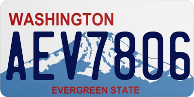 WA license plate AEV7806
