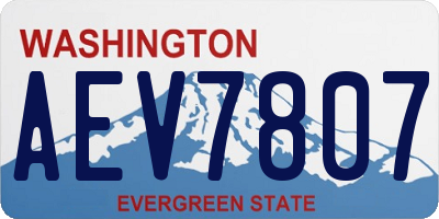 WA license plate AEV7807