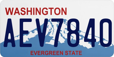 WA license plate AEV7840