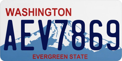WA license plate AEV7869