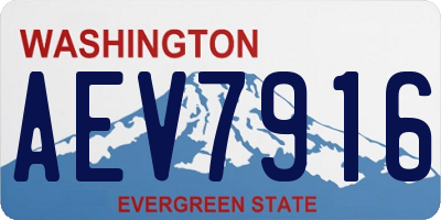 WA license plate AEV7916