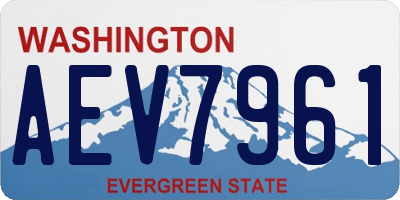 WA license plate AEV7961