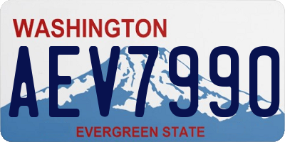 WA license plate AEV7990