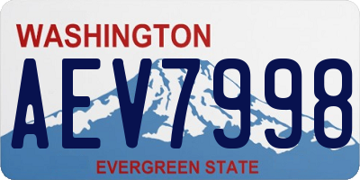 WA license plate AEV7998
