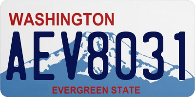 WA license plate AEV8031