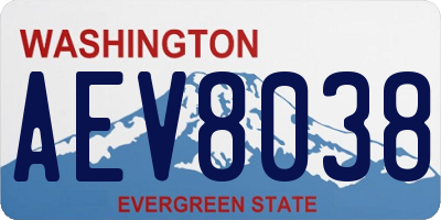 WA license plate AEV8038