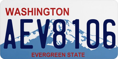 WA license plate AEV8106
