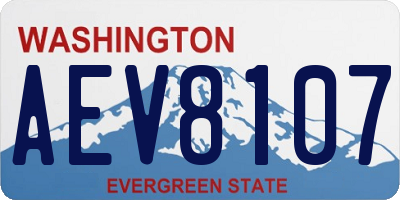 WA license plate AEV8107