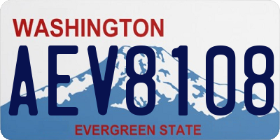 WA license plate AEV8108