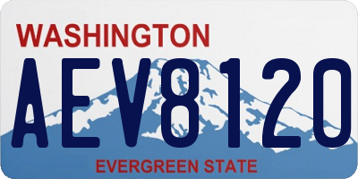 WA license plate AEV8120
