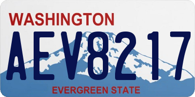 WA license plate AEV8217