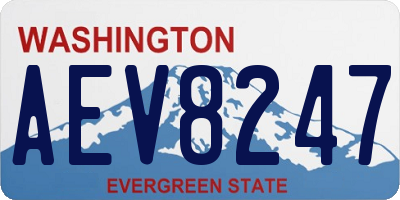 WA license plate AEV8247