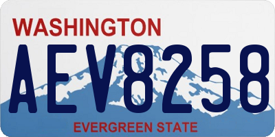 WA license plate AEV8258